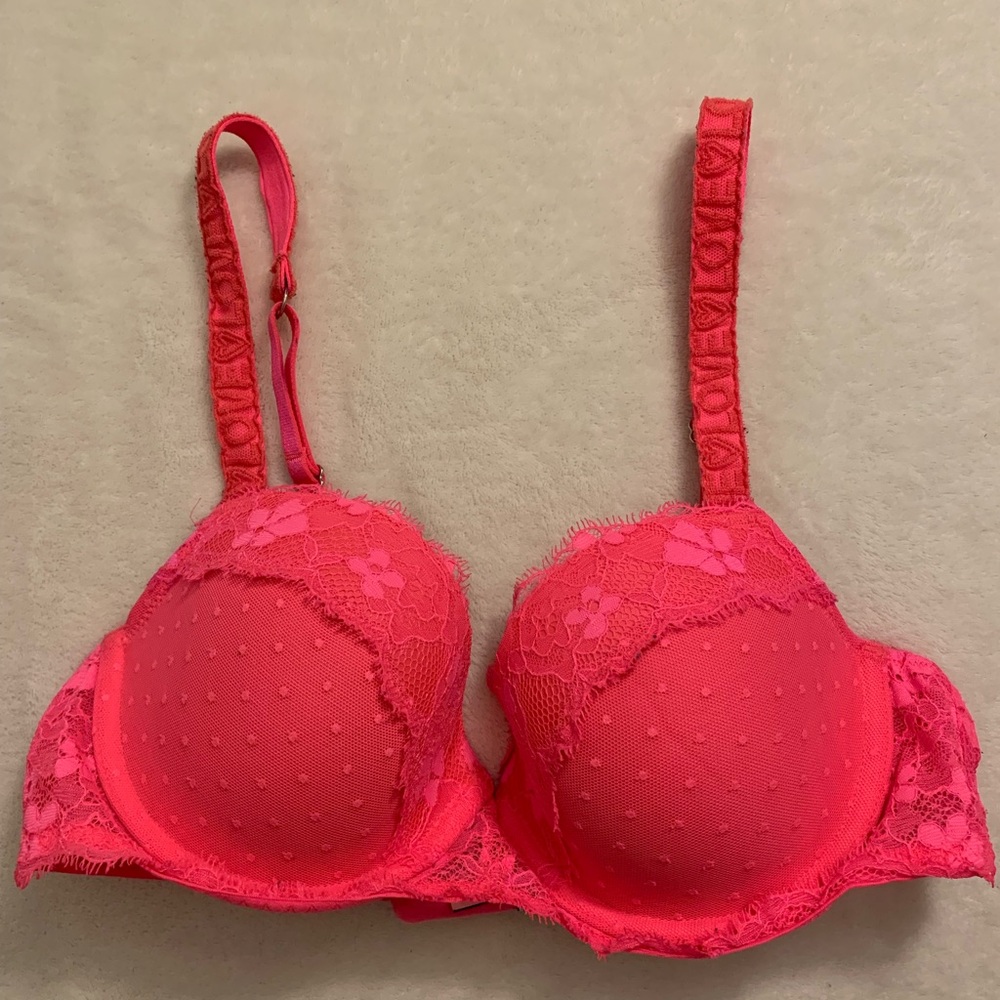 Victoria's Secret Vibrant Pink Lace Bra